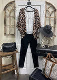 Leopard Printed Bell Sleeve Kimono Cardigan