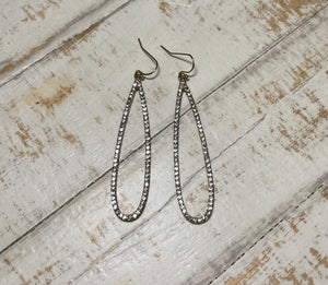 Long Sparkly Teardrops Earrings