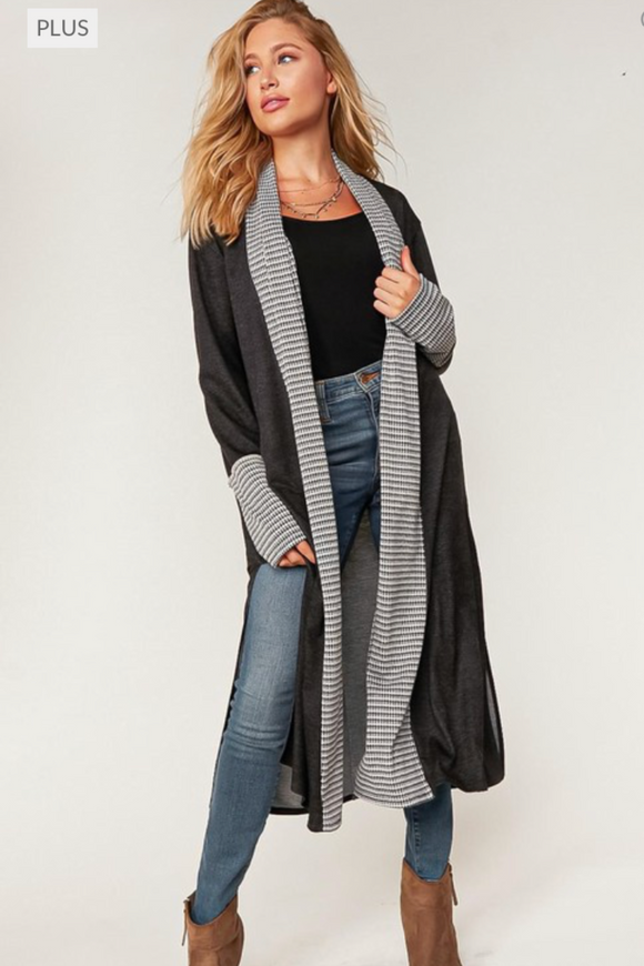 COLOR BLOCK MAXI CARDIGAN