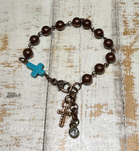 Turquoise Cross Bracelet