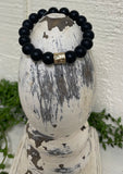 Black With Gold Charm Bracelet