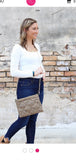 Quilted Leopard Cross-body Brown