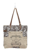 Linen Flower Tote Bag