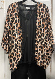 Leopard Printed Bell Sleeve Kimono Cardigan