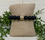 Black With Gold Charm Bracelet