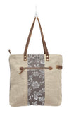 Linen Flower Tote Bag