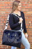 Oversized Black Tote With Fun Strap