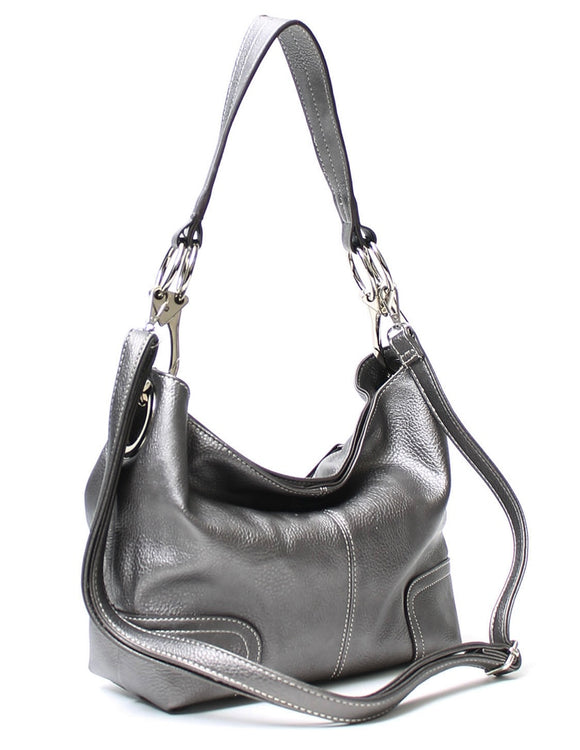 Gorgeous Pewter Classic Bucket Bag