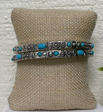 Stretch Turquoise Flower bracelet